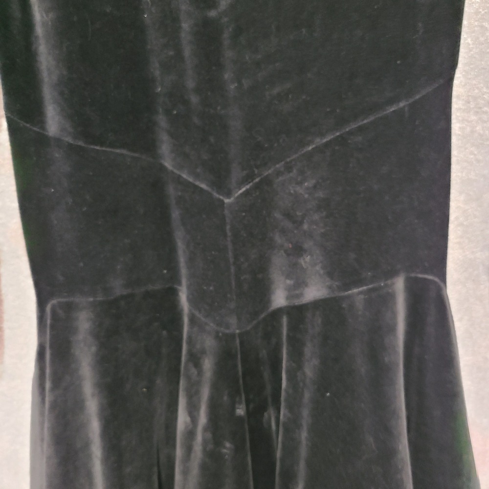 Devi Black Velvet Long Sleeve Midi Dress 8152 Rayon Scoop Neck Womens Medium - Picture 4 of 12